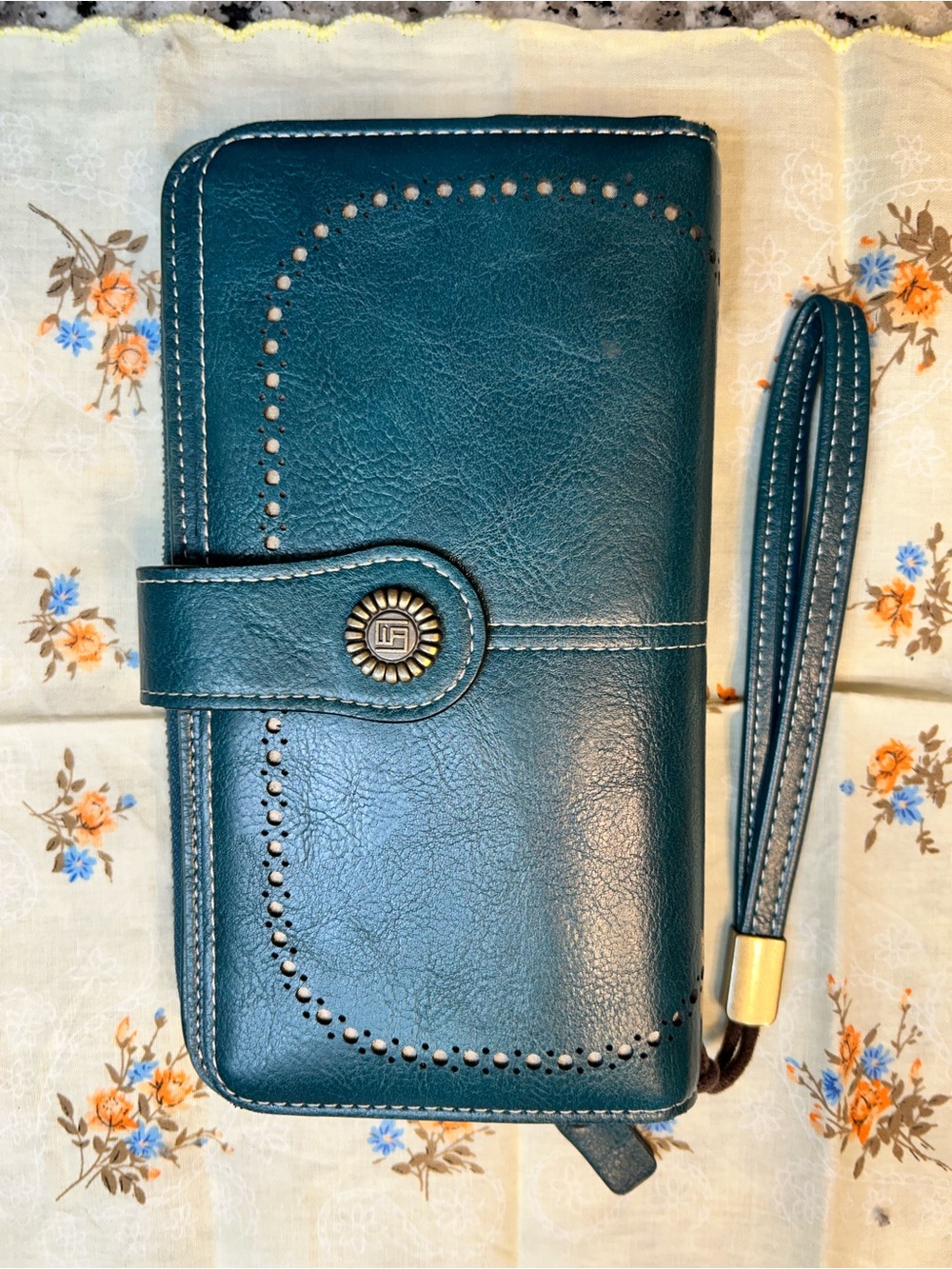 Western style Teal Wristlet Wallet - Yellowstone vibes